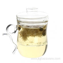 Clear Drinking Glass Tea Cup With Infuser And Handle